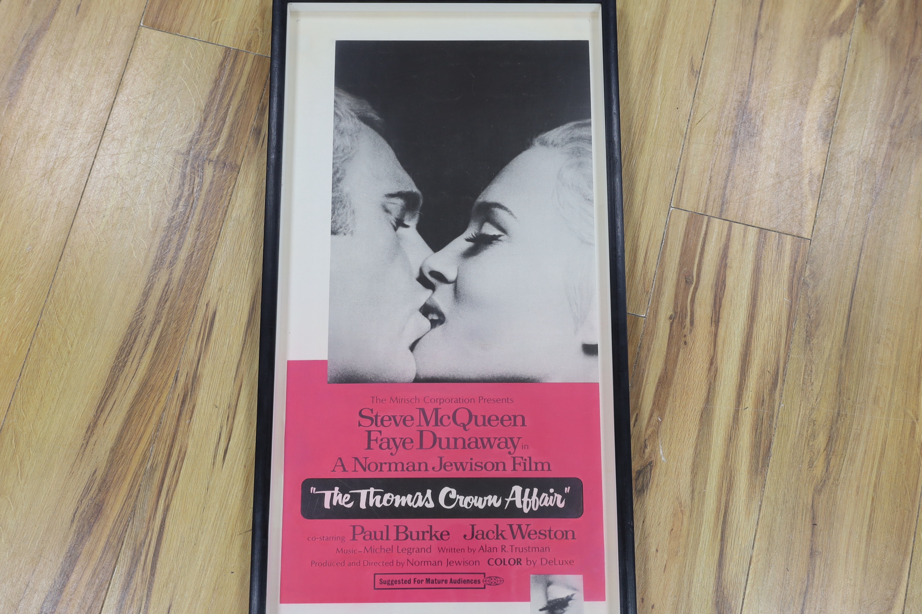 The Thomas Crown Affair film poster, printed in USA, 90cm x 35cm